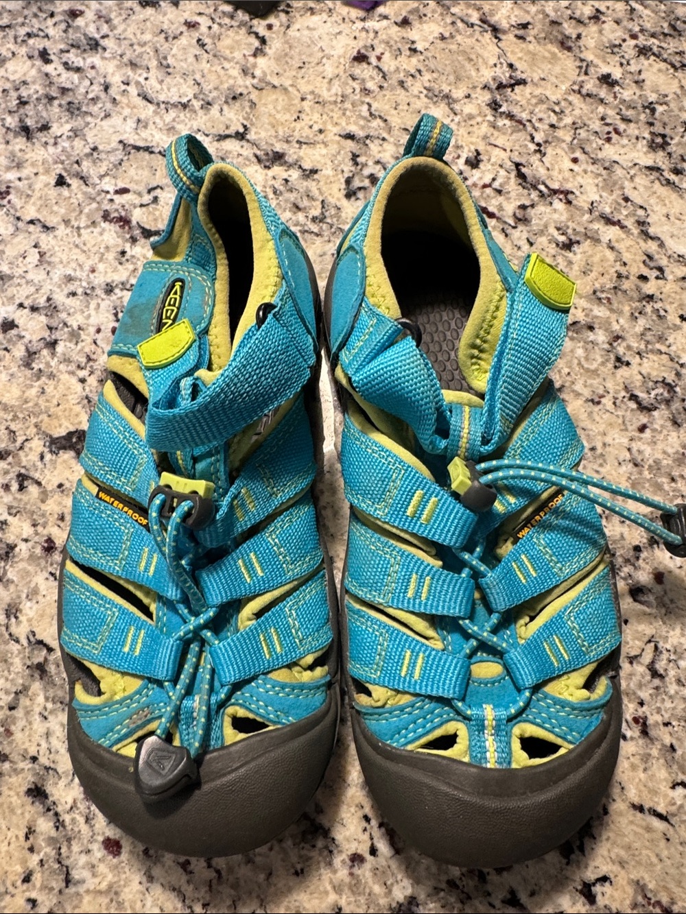 Keen Turquoise and Lime Youth Water Shoes